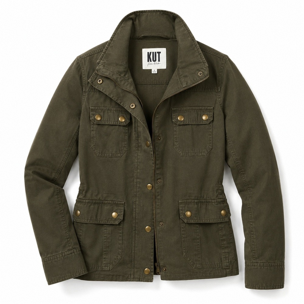 KUT from the Kloth‎ Womens Olive Green Utility Military Field Jacket XS